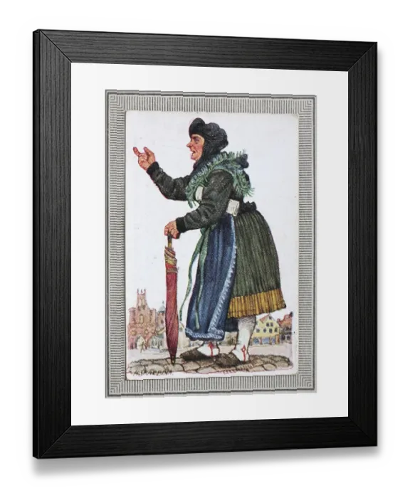 Framed Print : Traditional costumes in Germany in the 19th century