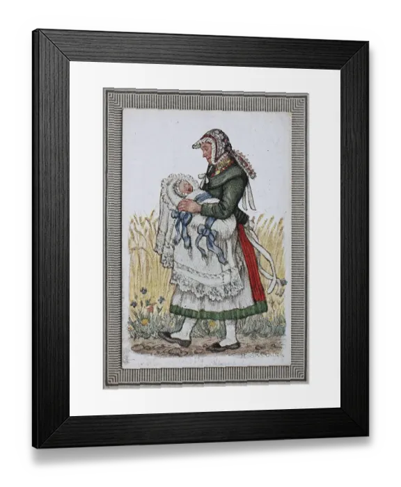 Framed Print : Traditional costumes in Germany in the 19th century Framed Print : Traditional costumes in Germany in the 19th century