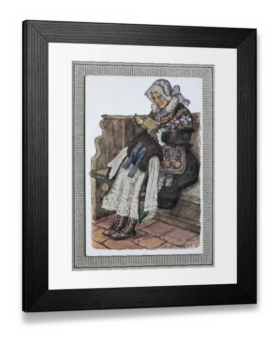 Framed Print : Traditional costumes in Germany in the 19th century