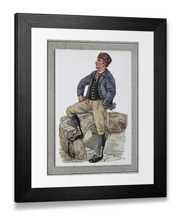 Framed Print : Traditional costumes in Germany in the 19th century Framed Print : Traditional costumes in Germany in the 19th century