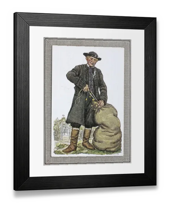 Framed Print : Traditional costumes in Germany in the 19th century Framed Print : Traditional costumes in Germany in the 19th century