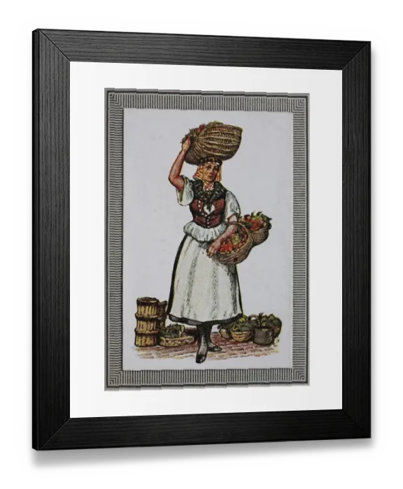 Framed Print : Traditional costumes in Germany in the 19th century
