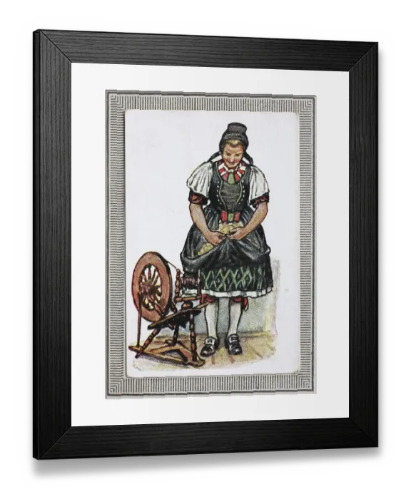 Framed Print : Traditional costumes in Germany in the 19th century