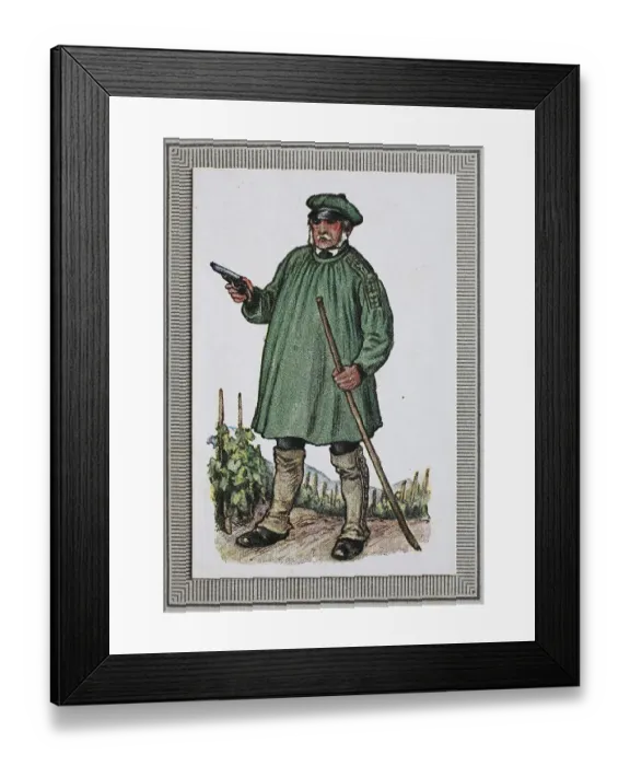 Framed Print : Traditional costumes in Germany in the 19th century