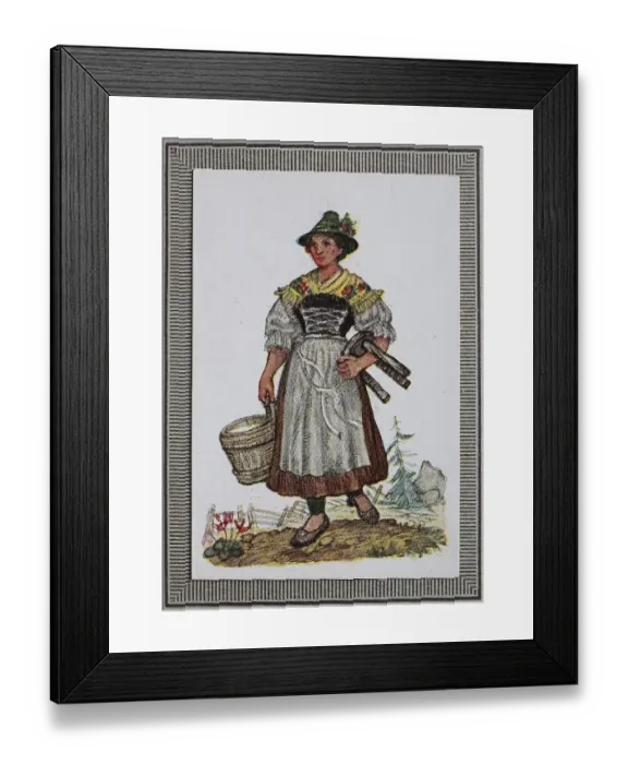 Framed Print : Traditional costumes in Germany in the 19th century