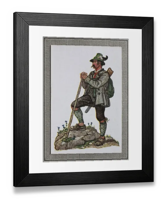 Framed Print : Traditional costumes in Germany in the 19th century Framed Print : Traditional costumes in Germany in the 19th century