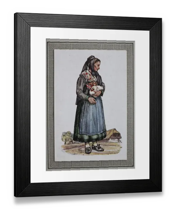 Framed Print : Traditional costumes in Germany in the 19th century
