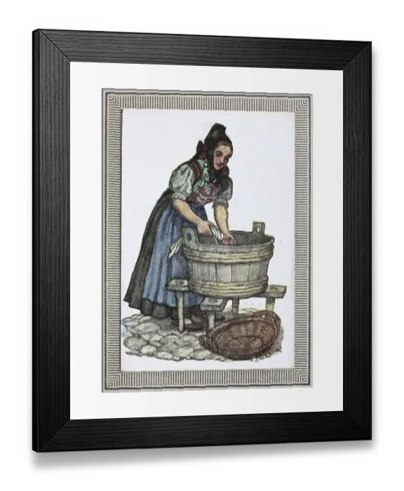 Framed Print : Traditional costumes in Germany in the 19th century