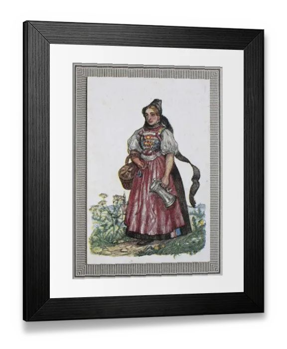 Framed Print : Traditional costumes in Germany in the 19th century Framed Print : Traditional costumes in Germany in the 19th century