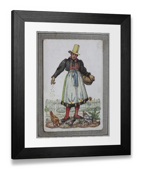 Framed Print : Traditional costumes in Germany in the 19th century