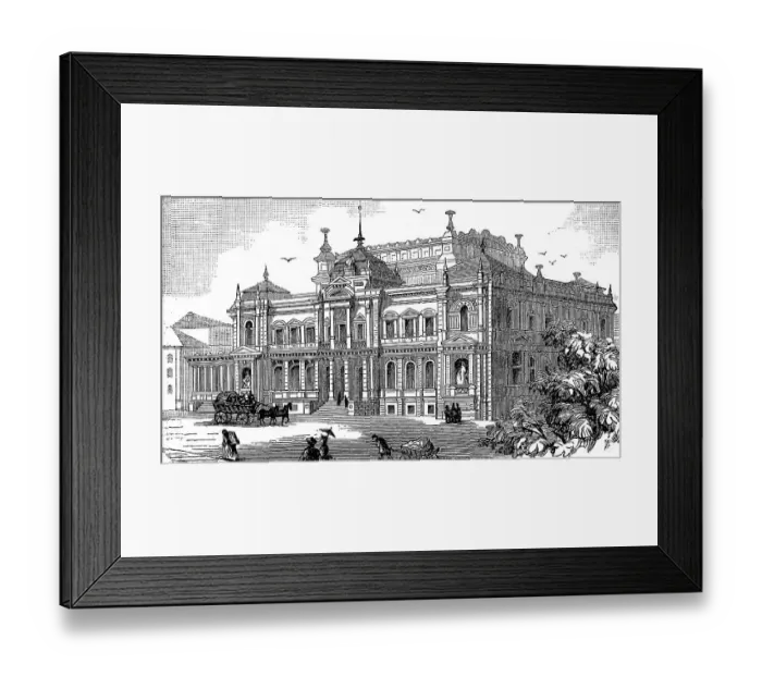Framed Print : The new stock exchange in Leipzig in 1870 Framed Print : The new stock exchange in Leipzig in 1870