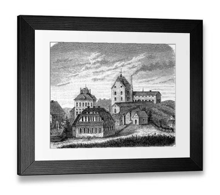 Framed Print : The Abraham Shaft near Freiberg in 1870 Framed Print : The Abraham Shaft near Freiberg in 1870