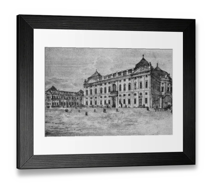 Framed Print : Historical view of the Residenz in Wuerzburg