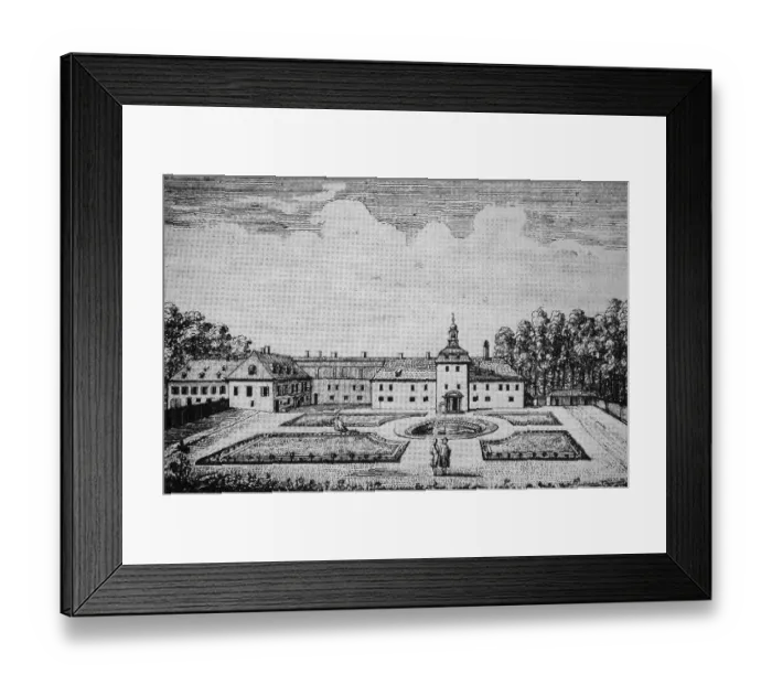 Framed Print : Historical view of Triesdorf Castle, c Framed Print : Historical view of Triesdorf Castle, c