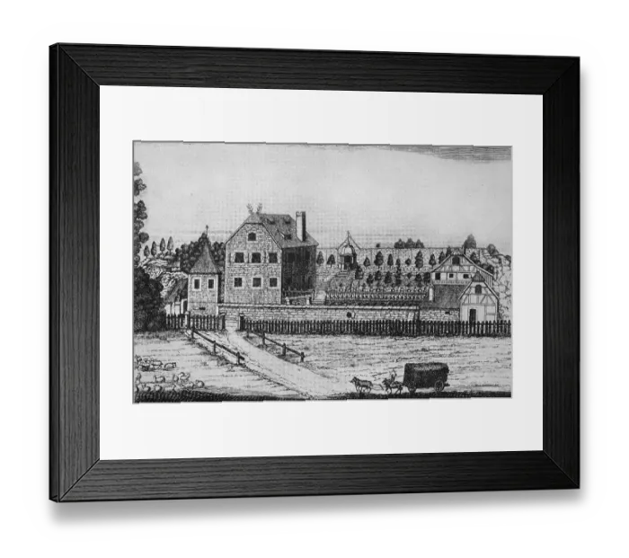 Framed Print : Historical view of Erlenstegen Castle, c Framed Print : Historical view of Erlenstegen Castle, c