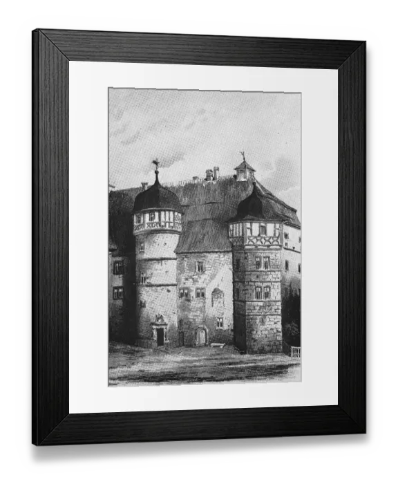 Framed Print : Historical view of Bundorf Castle, c