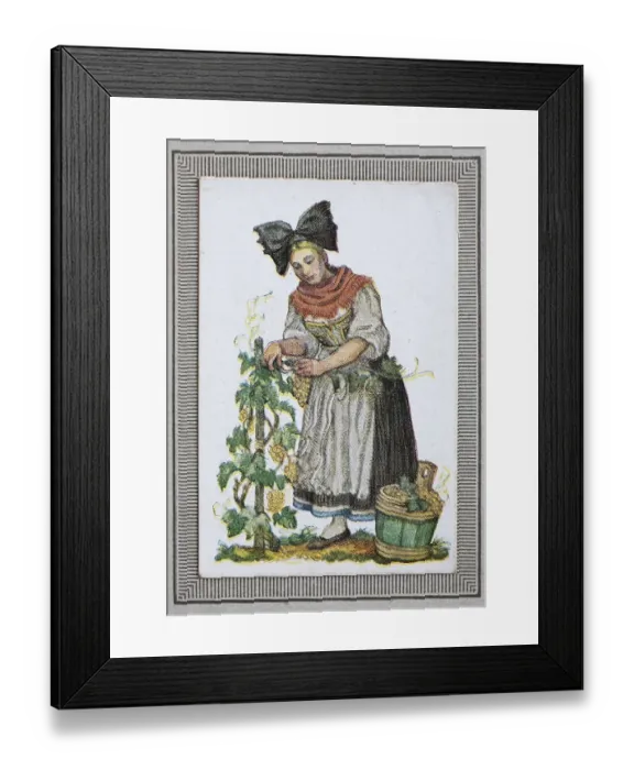 Framed Print : Traditional costumes in Germany in the 19th century