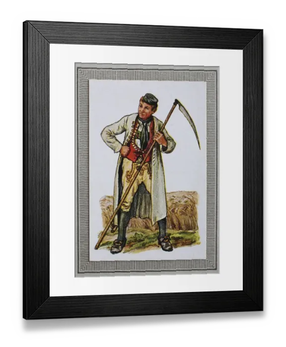Framed Print : Traditional Costumes in Germany in the 19th century