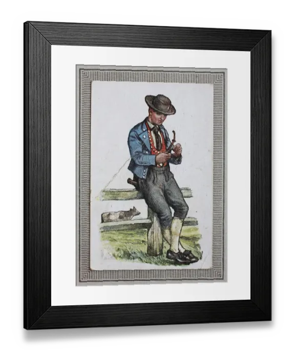 Framed Print : Traditional costumes in Germany in the 19th century