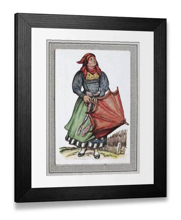 Framed Print : Traditional costumes in Germany in the 19th century