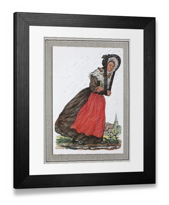 Framed Print : Traditional costumes in Germany in the 19th century