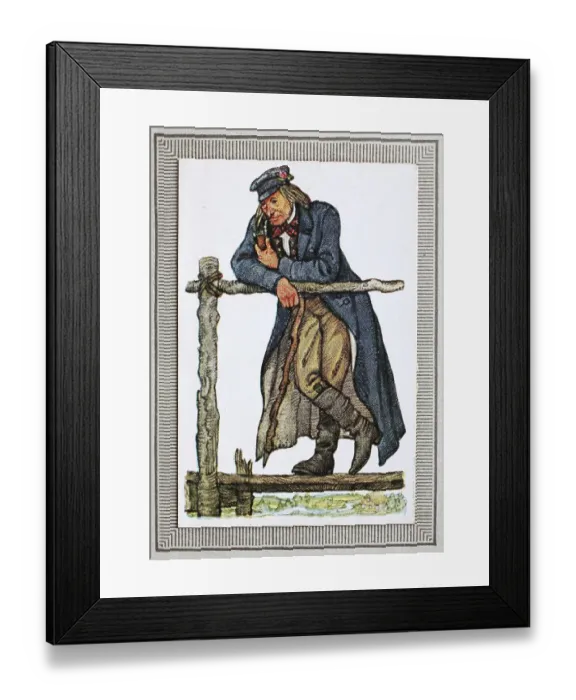 Framed Print : Traditional costumes in Germany in the 19th century