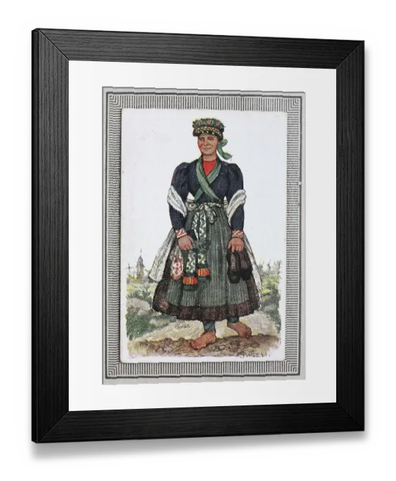Framed Print : Traditional Costumes in Germany in the 19th century