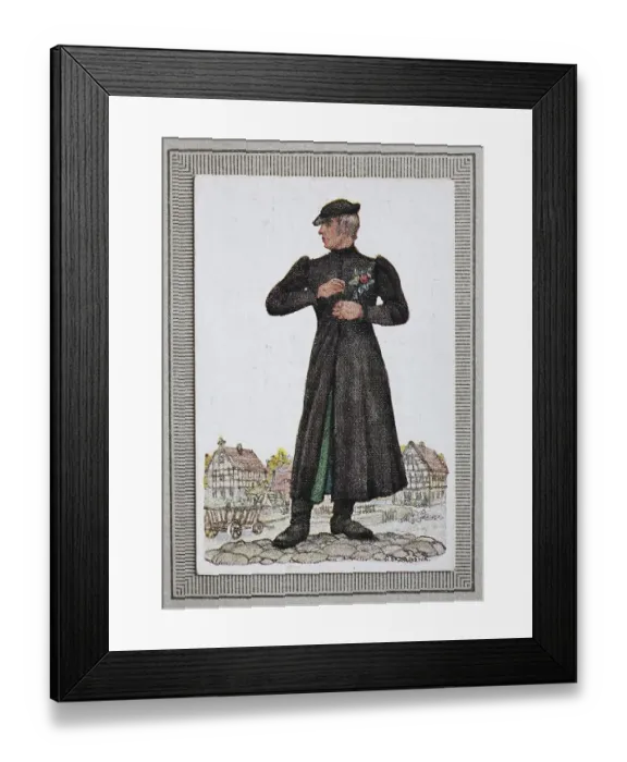 Framed Print : Traditional costumes in Germany in the 19th century Framed Print : Traditional costumes in Germany in the 19th century