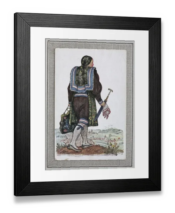 Framed Print : Traditional costumes in Germany in the 19th century