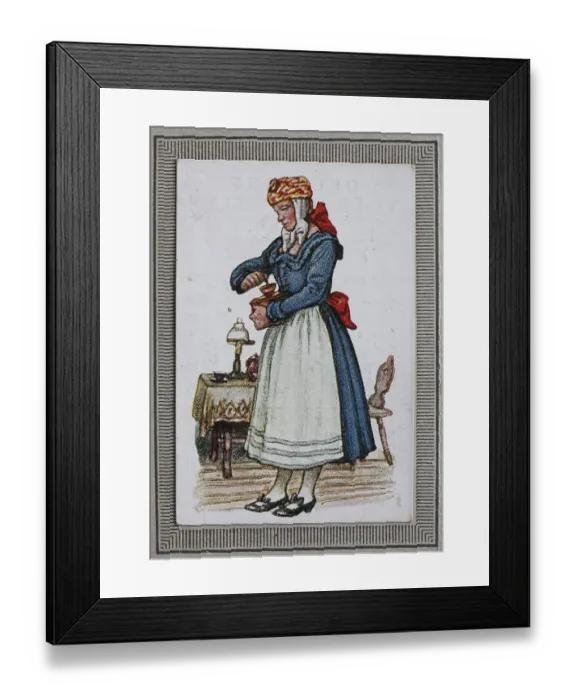 Framed Print : Traditional costumes in Germany in the 19th century