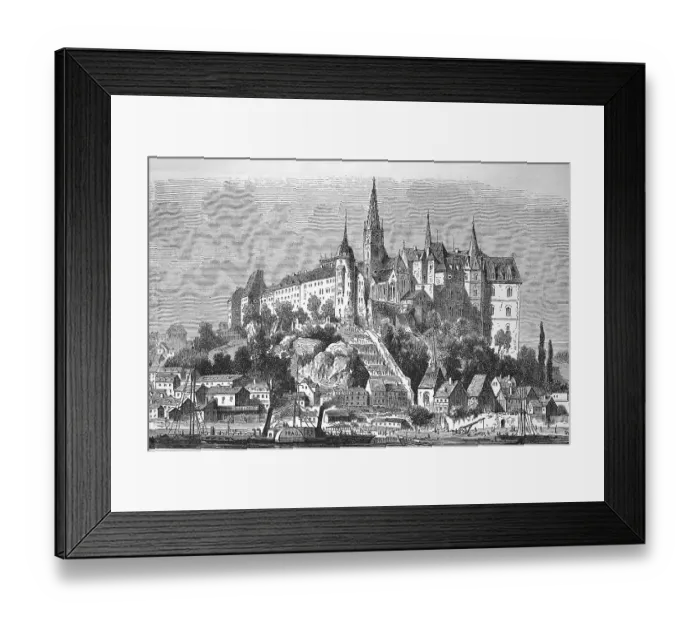 Framed Print : The Albrechtsburg, Albrechtsburg near Meissen in 1880 Framed Print : The Albrechtsburg, Albrechtsburg near Meissen in 1880