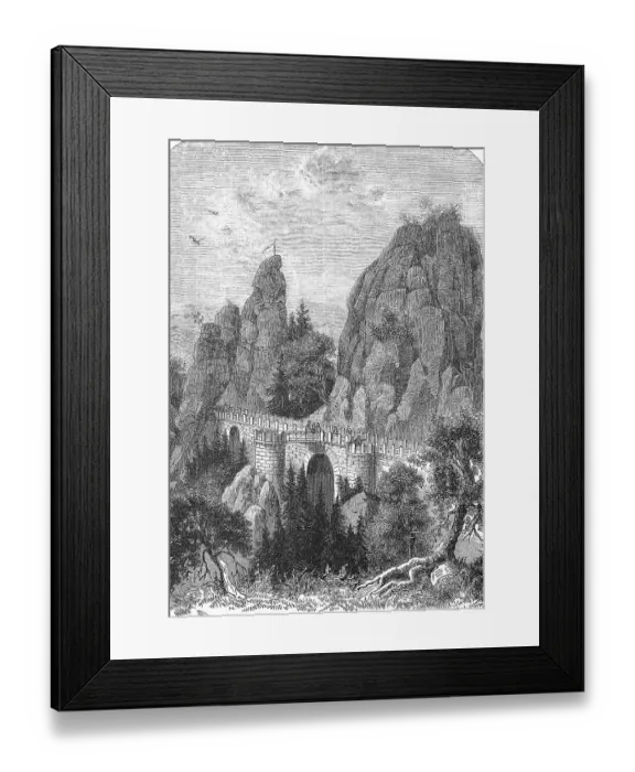Framed Print : View from the Bastei to the Bastei Bridge Framed Print : View from the Bastei to the Bastei Bridge