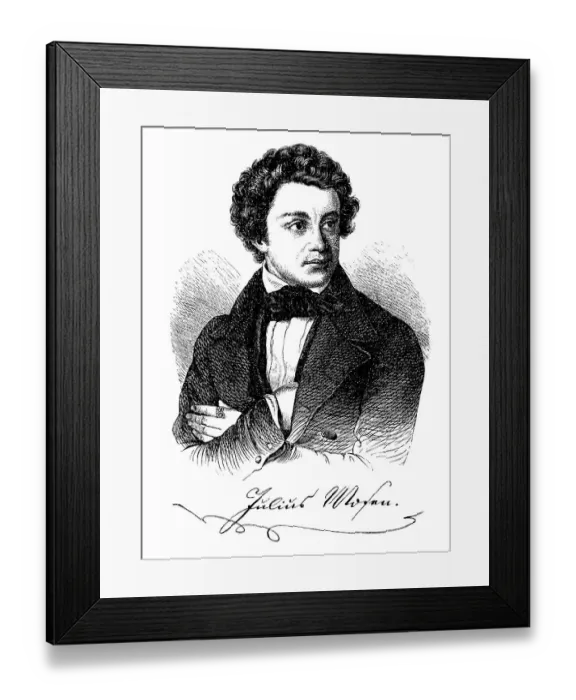 Framed Print : Julius Mosen, actually Julius Moses born 8 July 1803