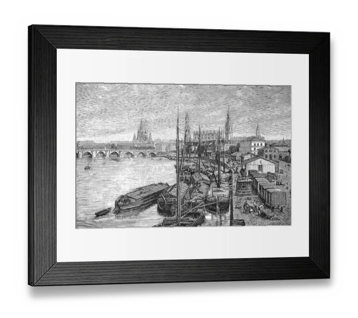 Framed Print : The Augustus Bridge and its surroundings seen from the Marienbruecke