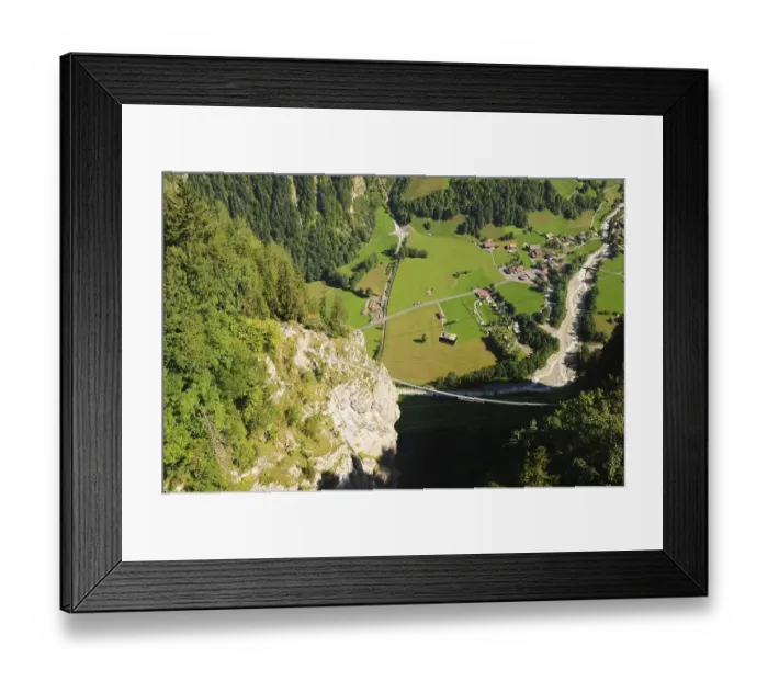 Framed Print : Swiss Alps: the cable car in Adelboden in the Bernese Oberland takes you to the summit