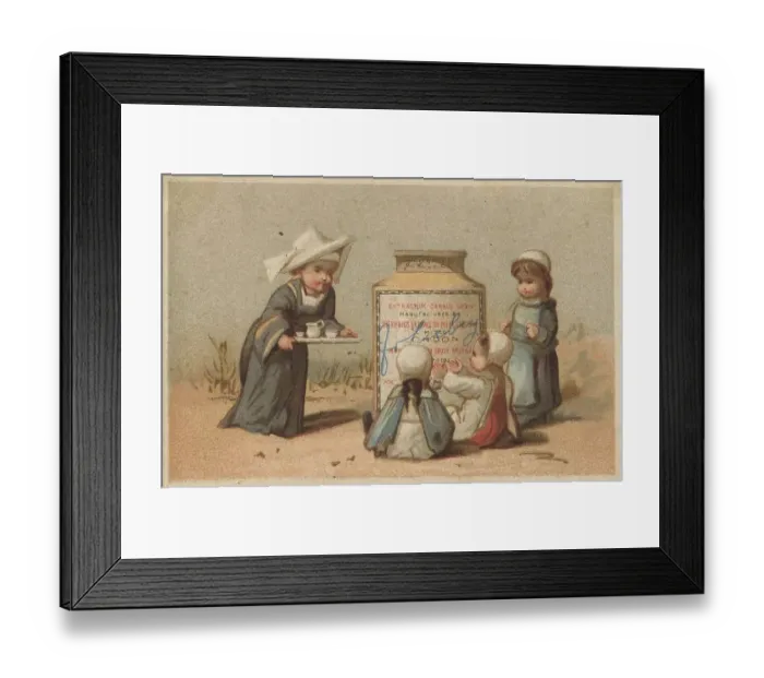 Framed Print : Series Genre Pictures 2 (1873 to 1878) (Paris) Children playing Nun entertains three children