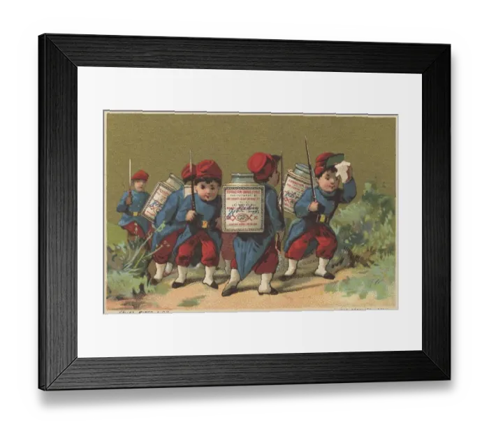 Framed Print : Series Genrebilder 3 (1873 to 1878) (Paris) Soldiers children