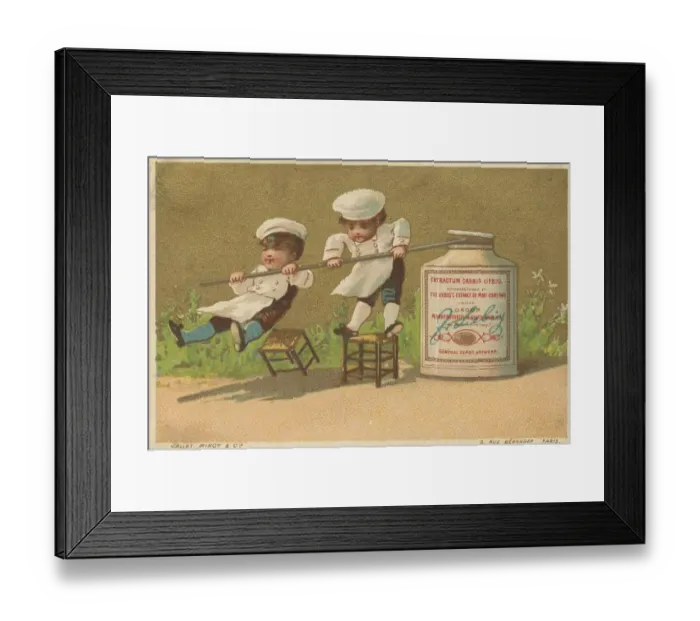 Framed Print : Series Genrebilder 4 (1873 to 1878) (Paris) Young cooks with a Liebig glass Framed Print : Series Genrebilder 4 (1873 to 1878) (Paris) Young cooks with a Liebig glass