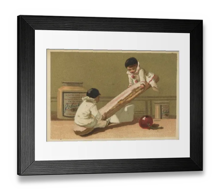 Framed Print : Picture series Pierrots, black caps (1873 Paris) Framed Print : Picture series Pierrots, black caps (1873 Paris)