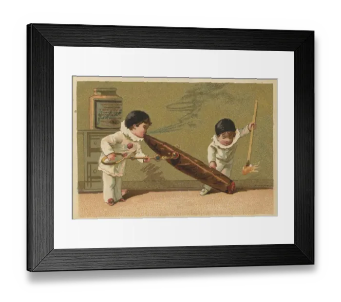 Framed Print : Picture series Pierrots, black caps (1873 Paris) Framed Print : Picture series Pierrots, black caps (1873 Paris)