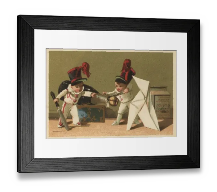 Framed Print : Picture series Pierrots, Blackcaps (1873 Paris) Framed Print : Picture series Pierrots, Blackcaps (1873 Paris)