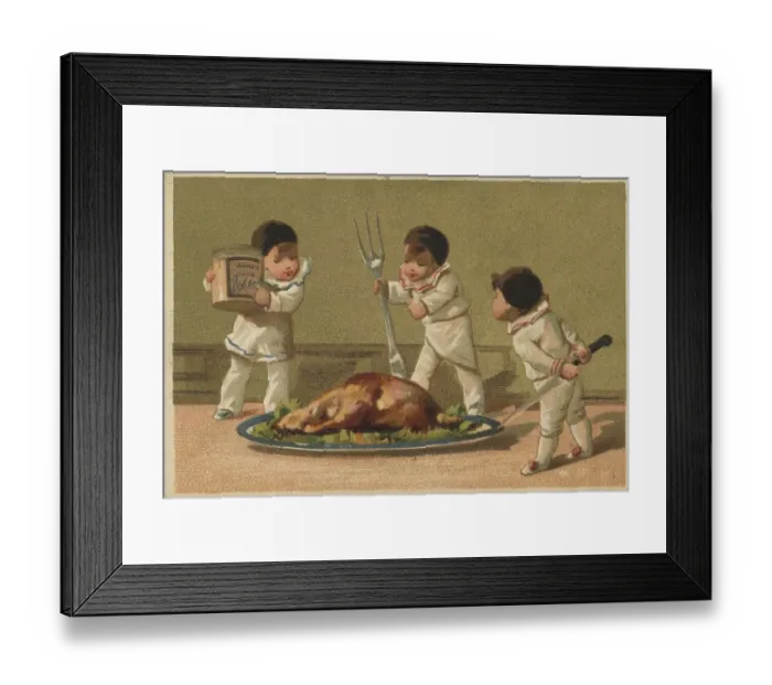 Framed Print : Picture series Pierrots, blackcaps (1873 Paris)