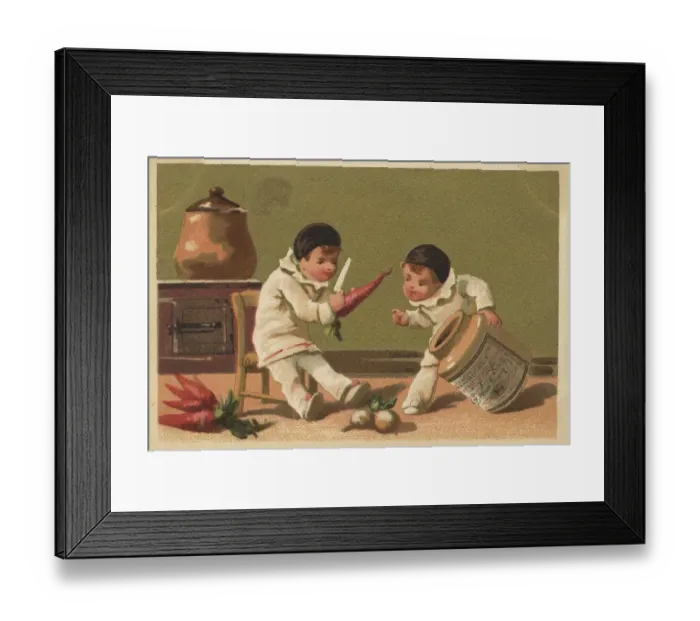 Framed Print : Picture series Pierrots, blackcaps (1873 Paris)