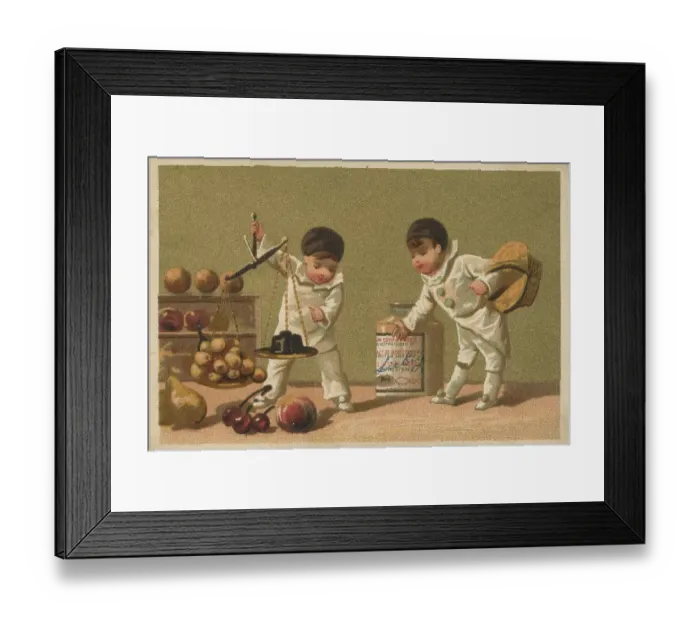 Framed Print : Picture series Pierrots, blackcaps (1873 Paris) Framed Print : Picture series Pierrots, blackcaps (1873 Paris)