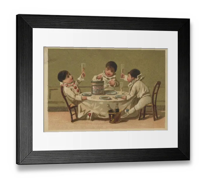 Framed Print : Picture series Pierrots, blackcaps (1873 Paris)