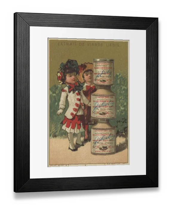Framed Print : Genrebilder XIV, Paris, 1878, two girls admiring piled up up pots