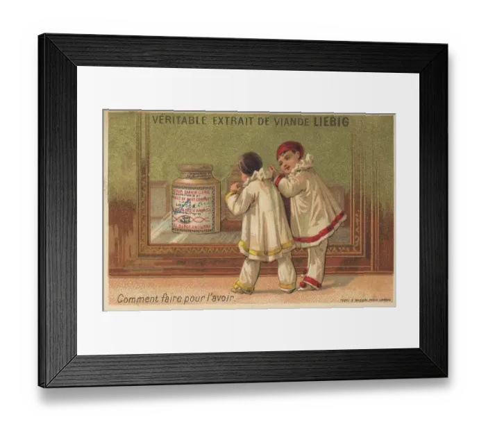 Framed Print : Picture series Theft I. two Pierrots