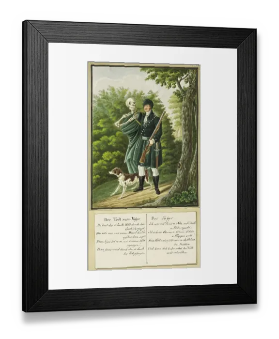 Framed Print : Death Comes to the Hunter, Todten-Tantz after Beck
