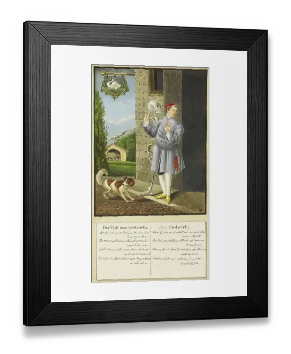 Framed Print : Death Comes to the Innkeeper, Todten-Tantz after Beck Framed Print : Death Comes to the Innkeeper, Todten-Tantz after Beck
