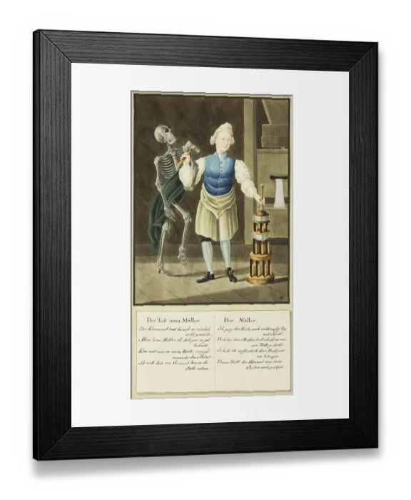 Framed Print : Der Tod kommt zum Mueller, Todten-Tantz after Beck